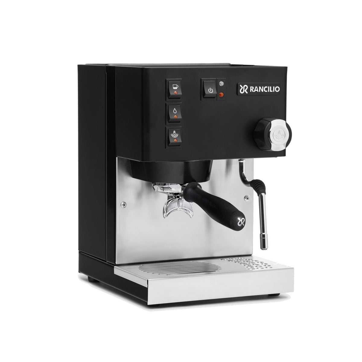 Rancilio Silvia V6 Espresso Machine Black Front Angle